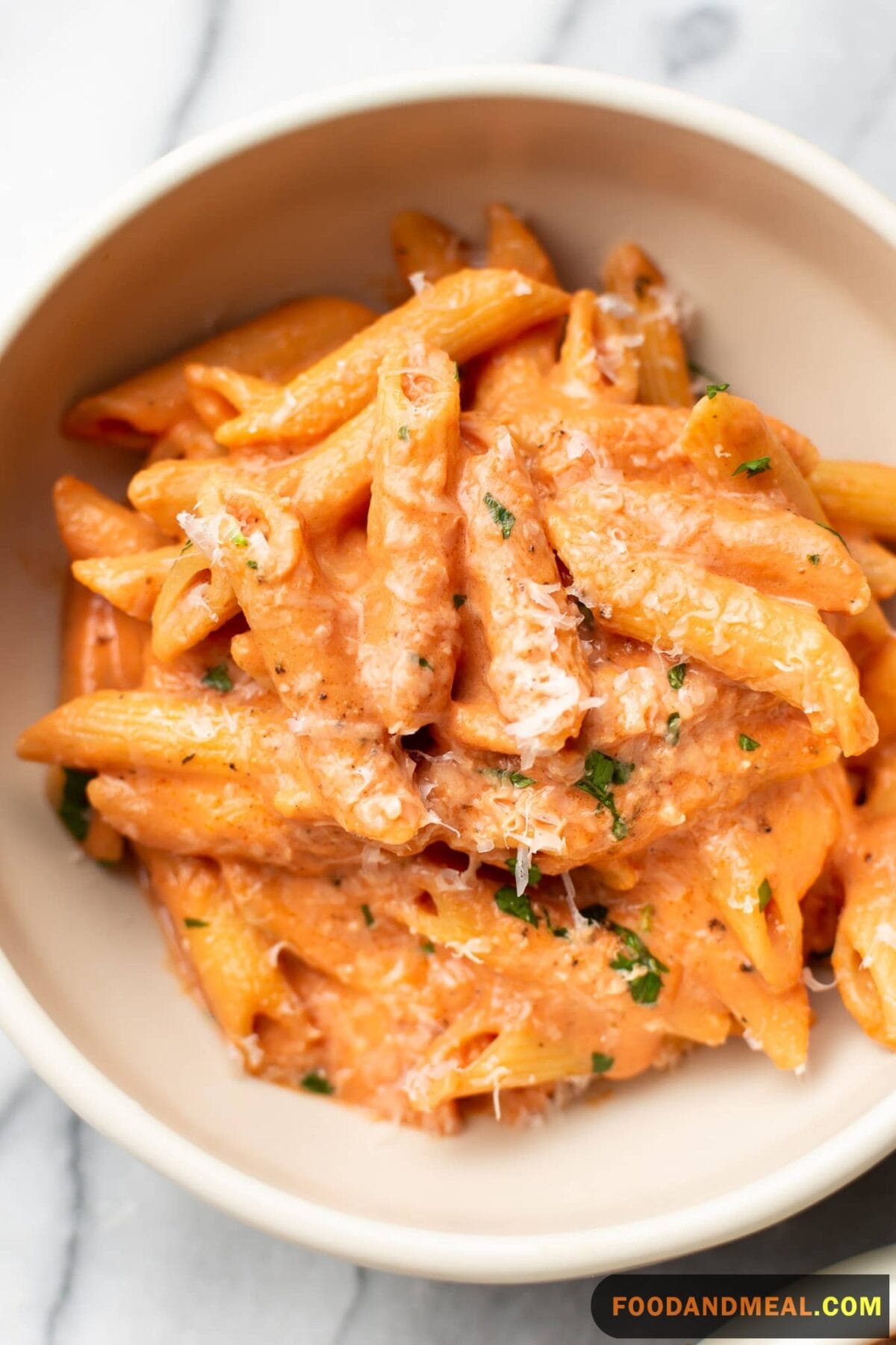 Tomato Cream Sauce Pasta.