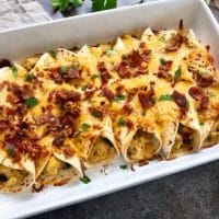 Creamy Bacon And Egg Breakfast Enchiladas