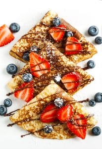 Crepes With Berries And Chocolate Topping