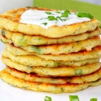 Cheesy Leftover Mashed Potato Pancakes