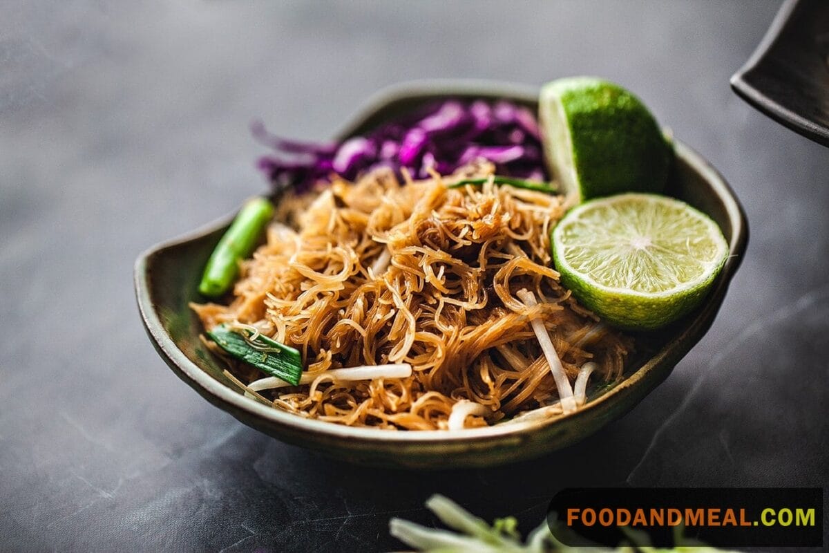 The Delicate Allure Of Thai Rice Noodles, Ready For A Flavor Infusion.