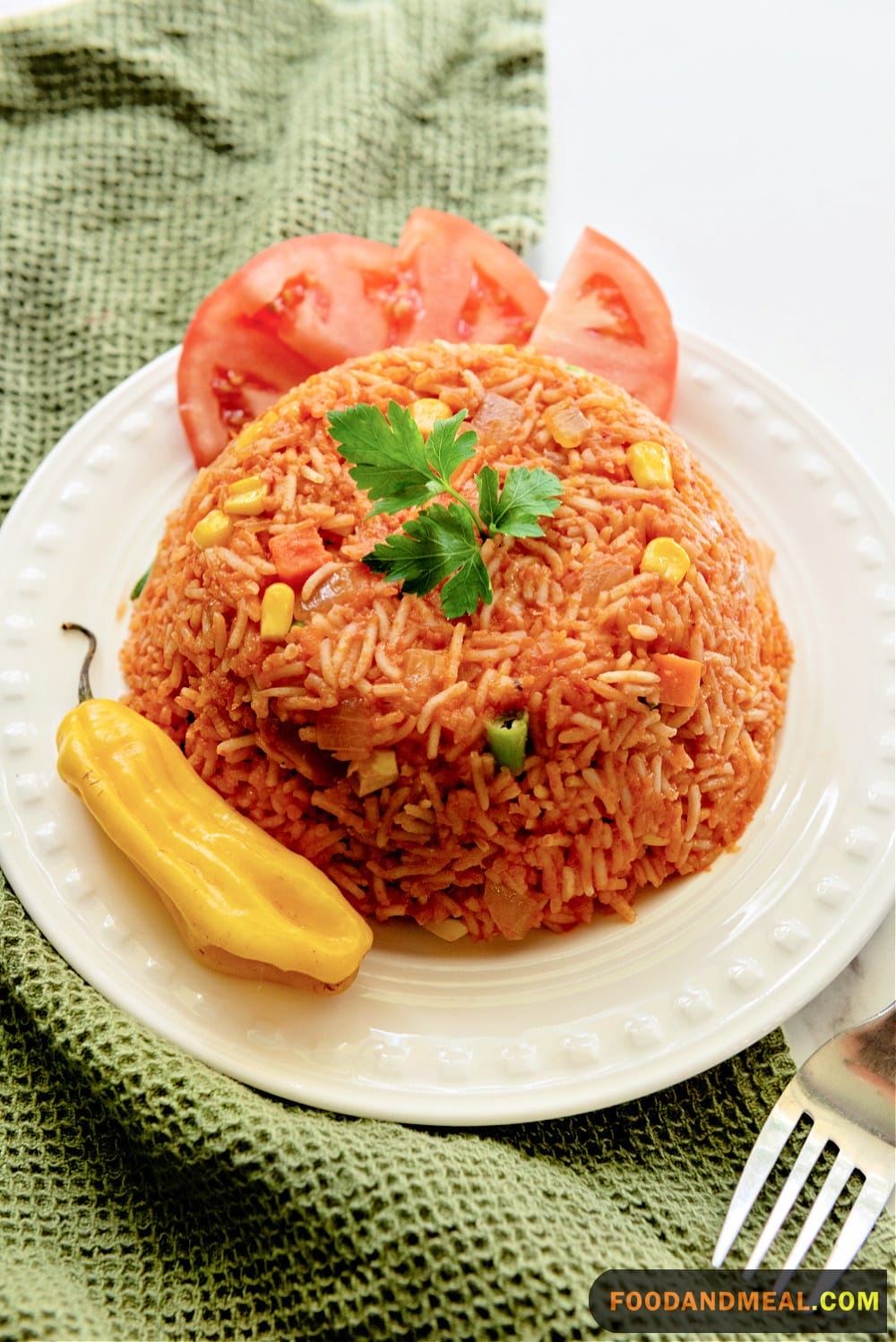 The vibrant hue of Jollof: a testament to its rich ingredients.