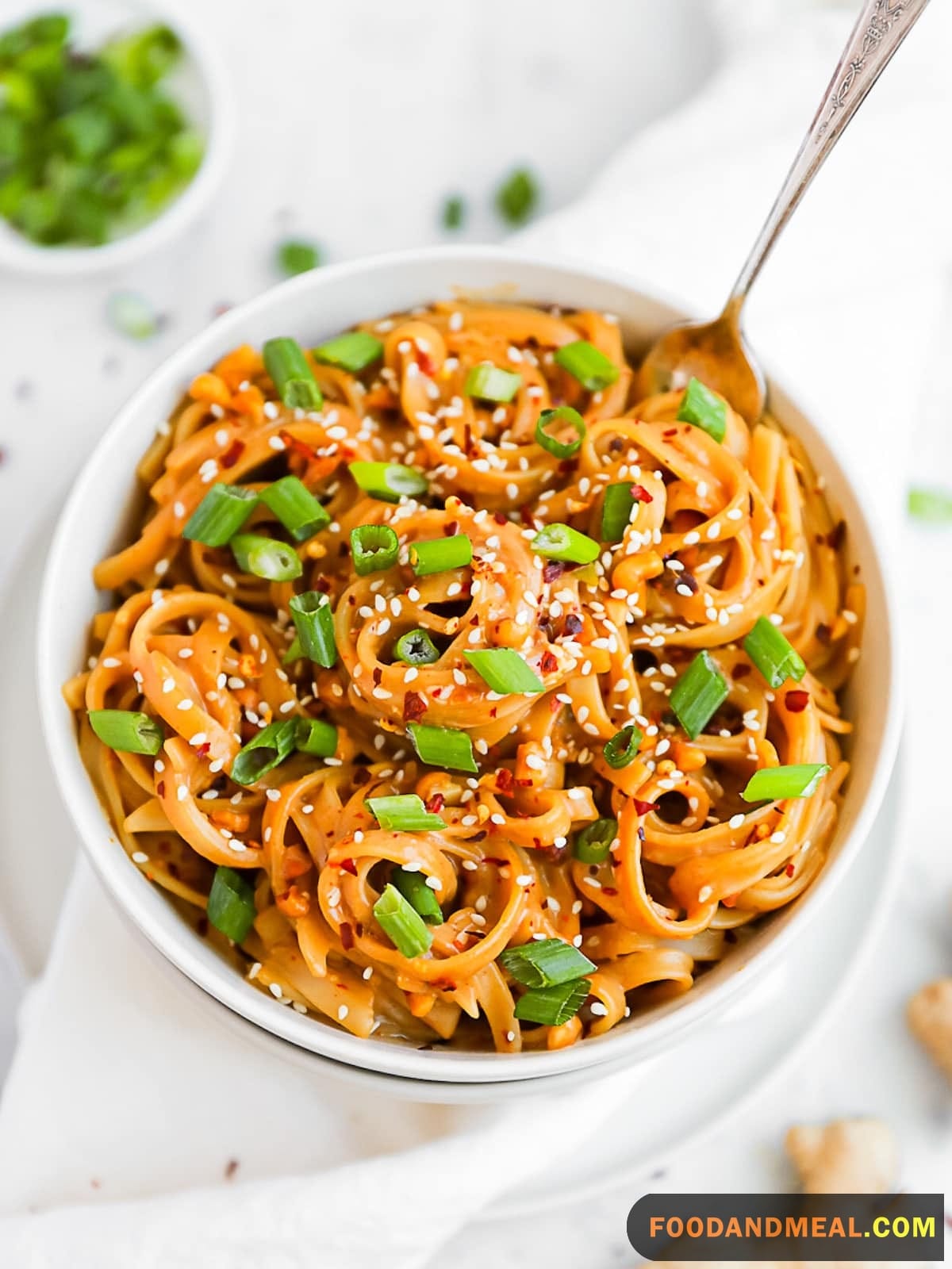 The Art Of Plating: Spicy Peanut Noodles, A Symphony Served.