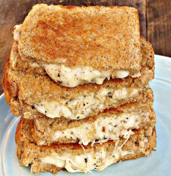 How To Make Three Cheese White Cheese Pizza Grilled Cheese