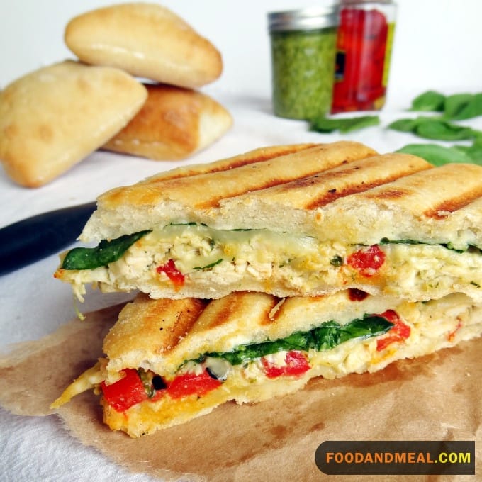 The golden allure: Pesto Panini in its crisped-to-perfection glory.