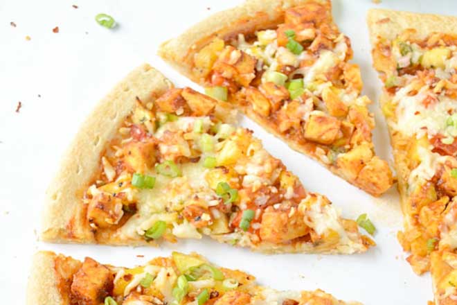 simple Sweet and Spicy Tofu Pizza