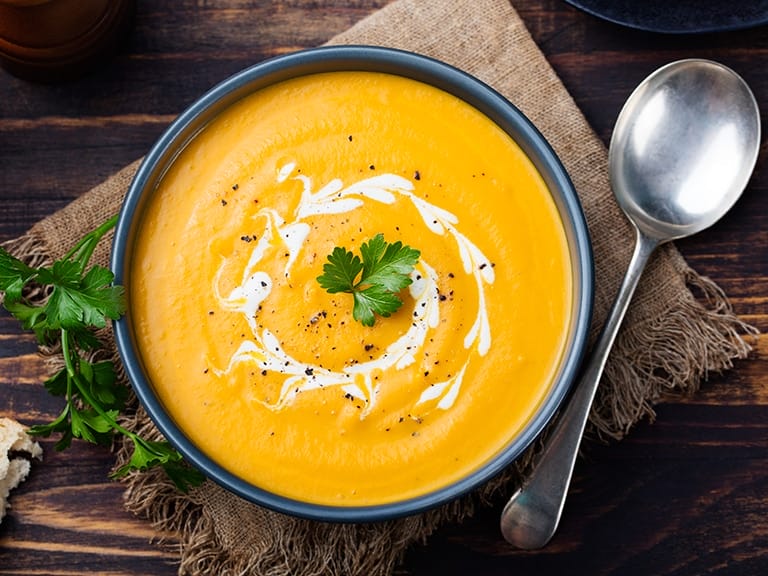 Garnish galore! Coriander leaves kissing the golden surface.