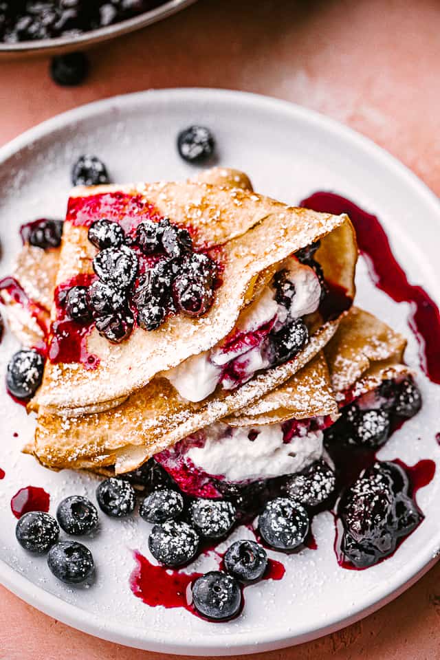 How To Make Blueberry Cream Cheese Crepes - 5 Easy Steps