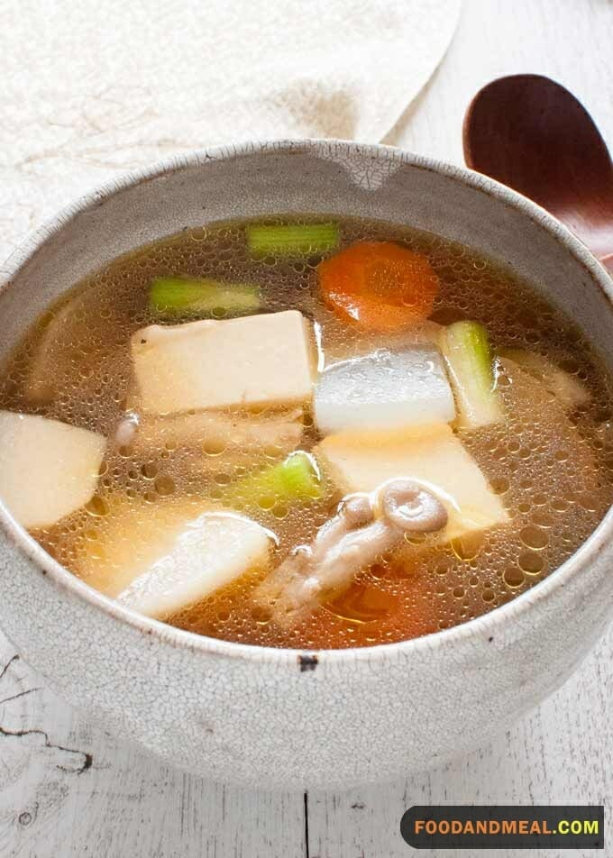 Japanese Vegetarian Clear Soup.