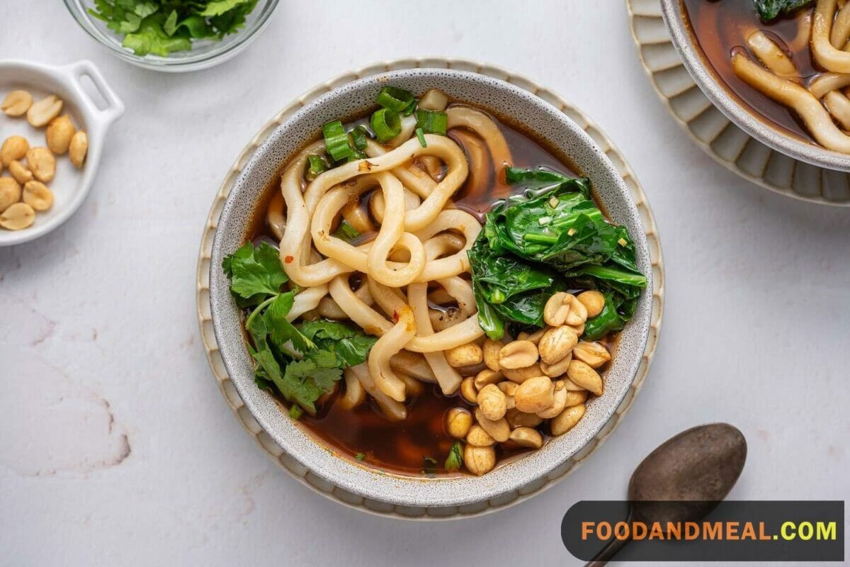 Mushroom Onion Udon Soup.