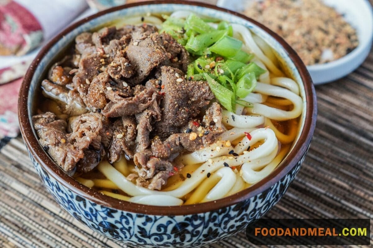 Mushroom Onion Udon Soup