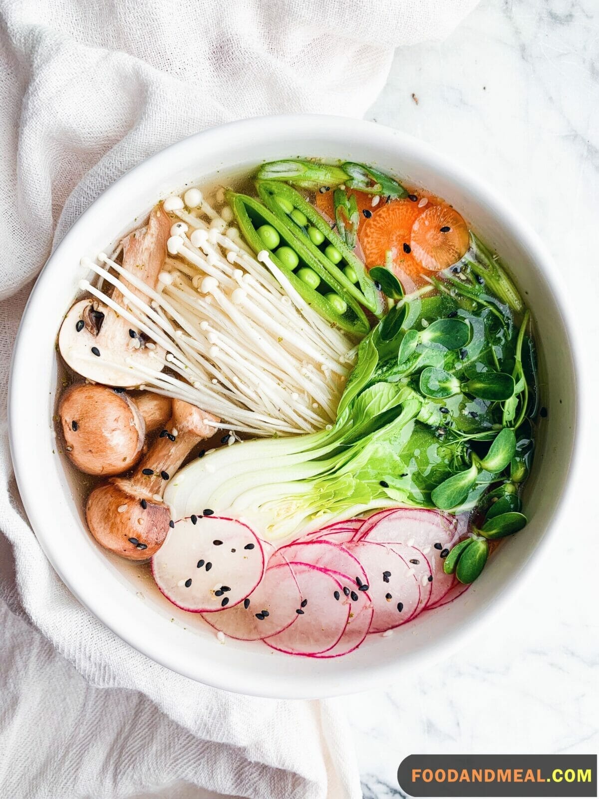 Japanese Mushroom Enoki Soup.