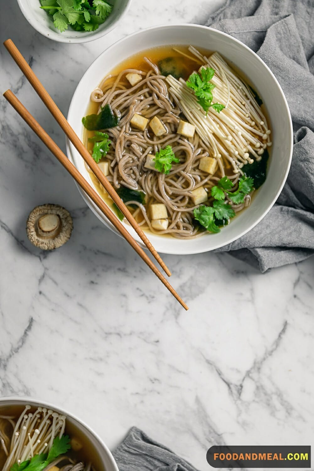 Japanese Mushroom Enoki Soup.