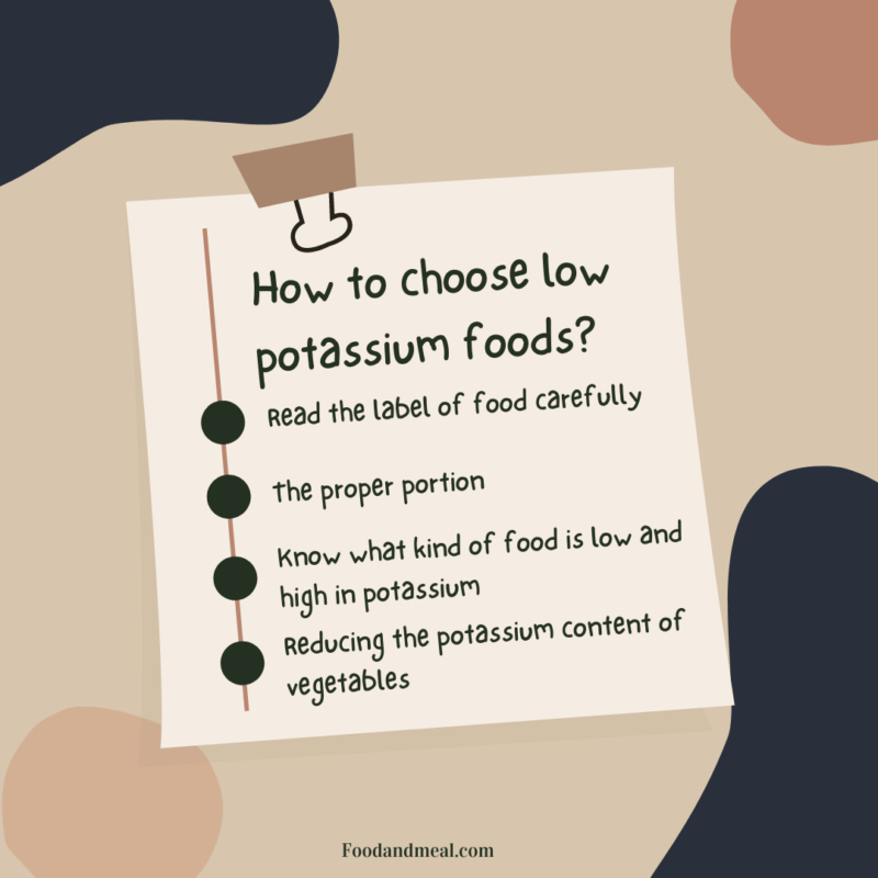 How to choose low potassium foods?