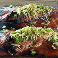 Easy-to-make Chinese Style Black Bass with Sauteed Bok Choy and Spring Garlic 2 Easy-to-make Chinese Style Black Bass with Sauteed Bok Choy and Spring Garlic 1