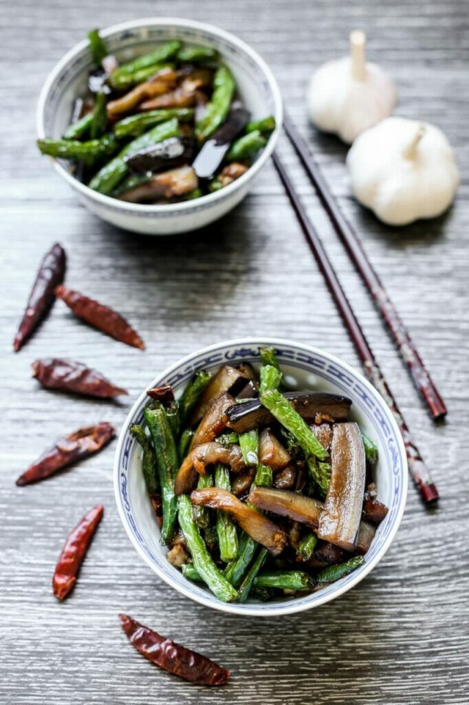 Eggplant and Green Beans Smothered