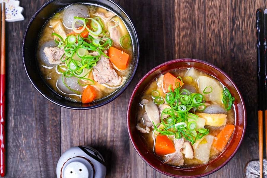 How to make Butajiru - Japanese Miso Pork Soup