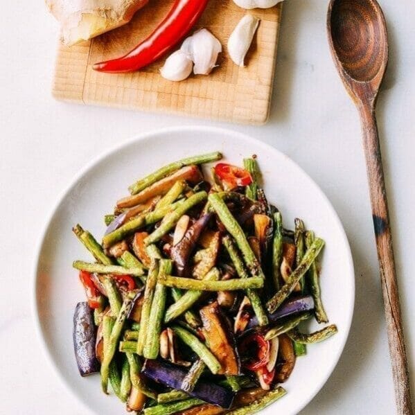 Eggplant and Green Beans Smothered