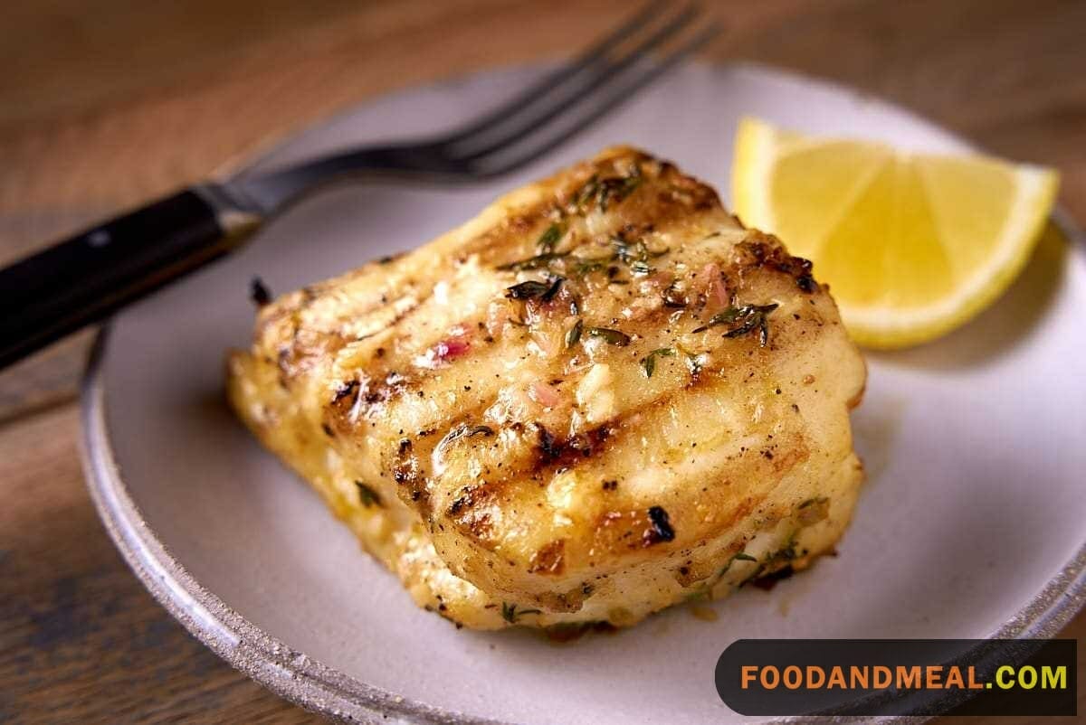 Grilled halibut