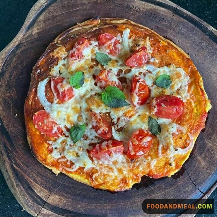 Cauliflower And Almond Crust Pizza.