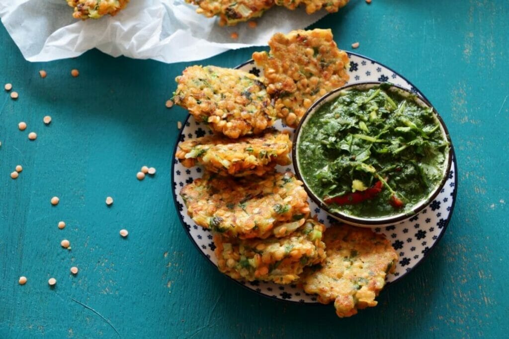 Golden delights: Lentil Fritters in all their crispy glory!