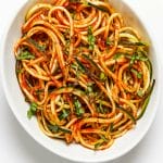 Quickest method to proces Zucchini Noodles with marinara Sauce 2