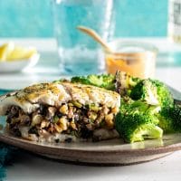 How to cook Stuffed Sole with Broccoli and Mushroom Sauce 2 How to cook Stuffed Sole with Broccoli and Mushroom Sauce 1