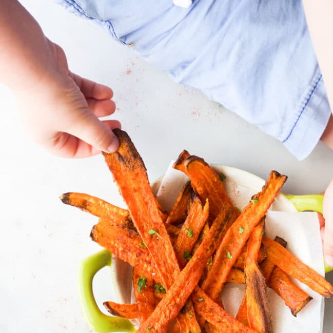 Freshly steamed carrots: The first step to a delightful snack.