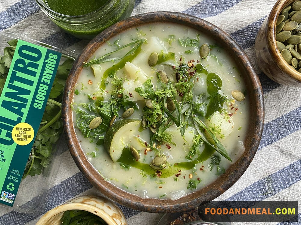 Potato and Cilantro Soup.