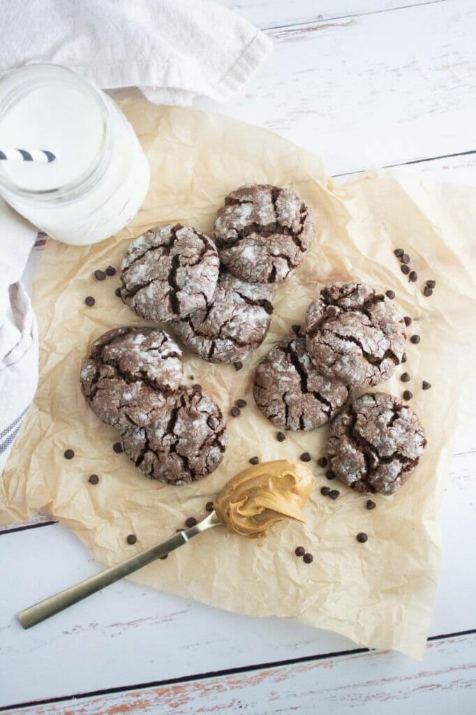 Chocolate and Peanut Butter Crinkle Cookies