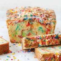 6 easy steps to make Rainbow Sprinkle Cake with Crumb Topping 2