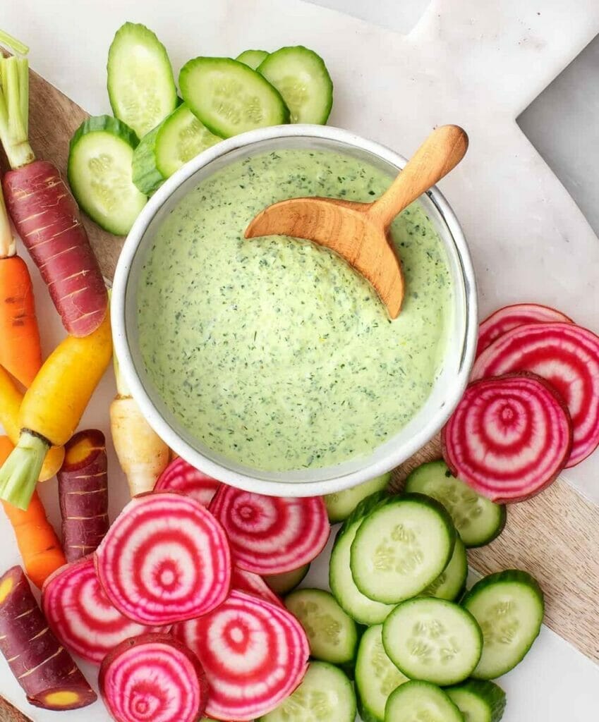 Toasted croutons & Green Goddess Dressing: A match made in heaven.