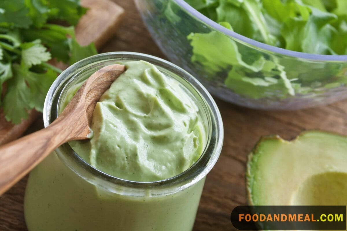 Blending Creamy Avocado Dressing