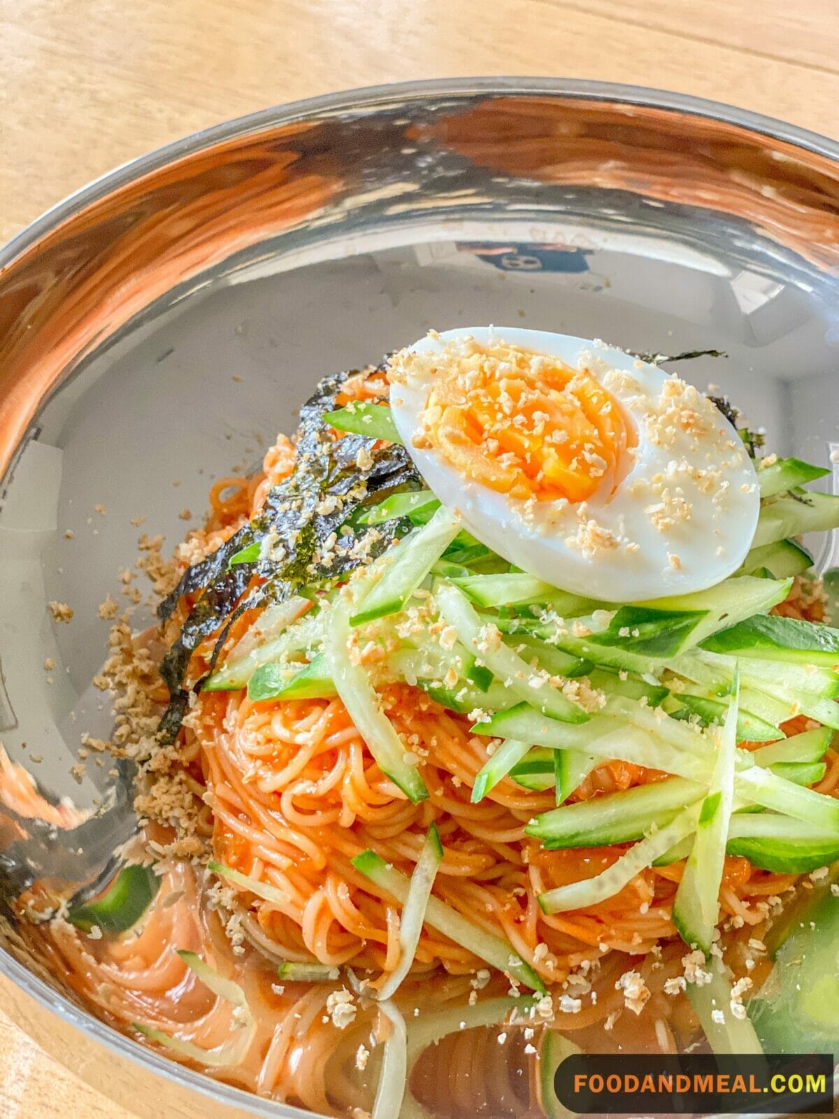  Tossed Salad With Shrimp, Noodles, And Spicy Korean Dressing