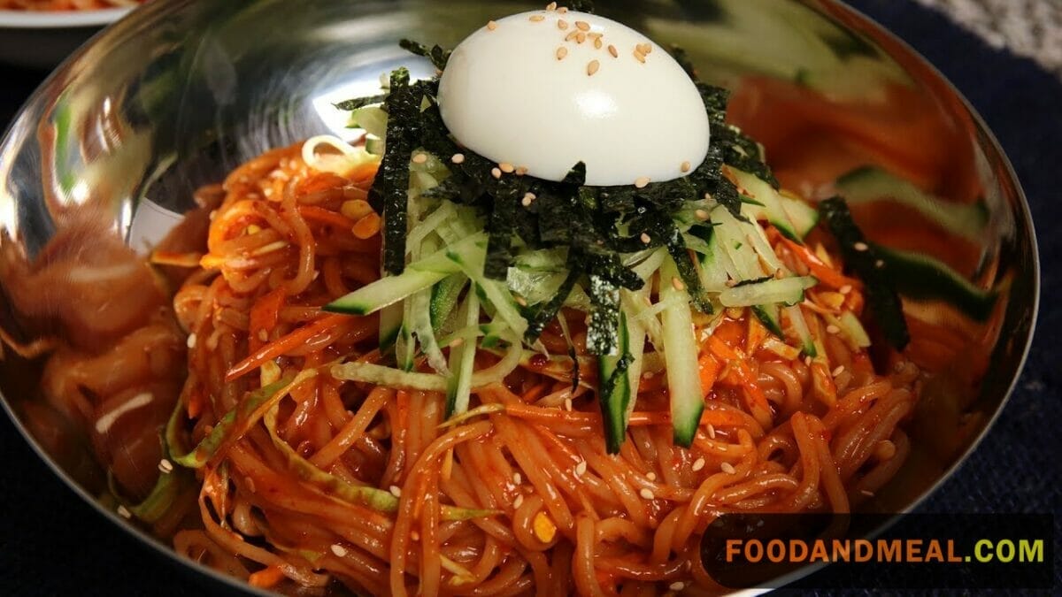 Tossed Salad With Shrimp, Noodles, And Spicy Korean Dressing