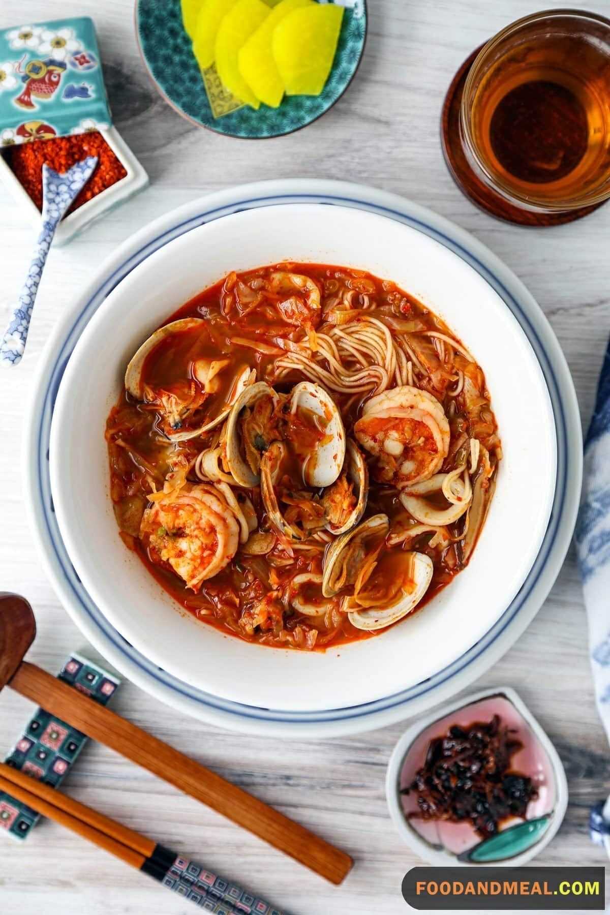 Seafood Soup With Ramen Noodles
