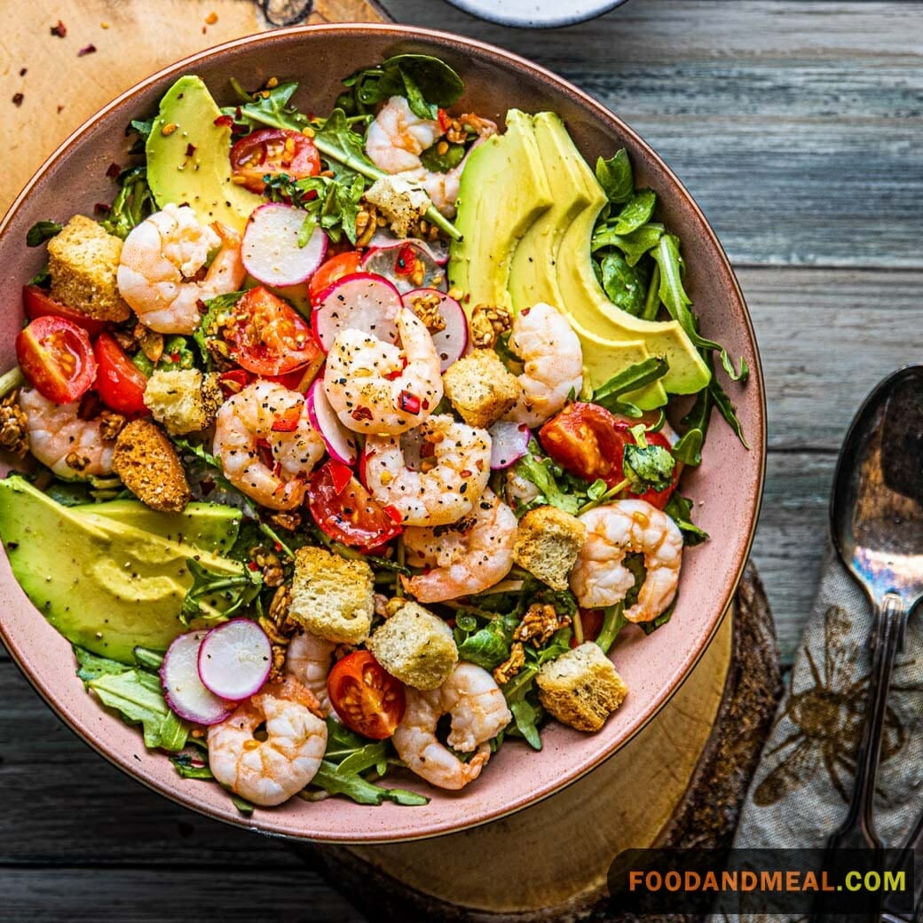 King Prawn Salad With Pine Nut Dressing