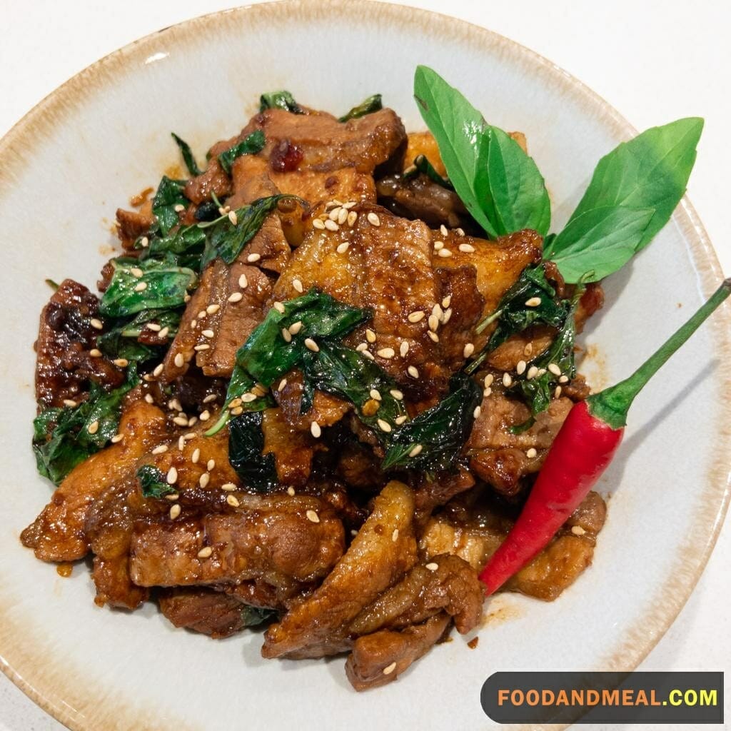 Thai Pork Belly With Basil And Tofu