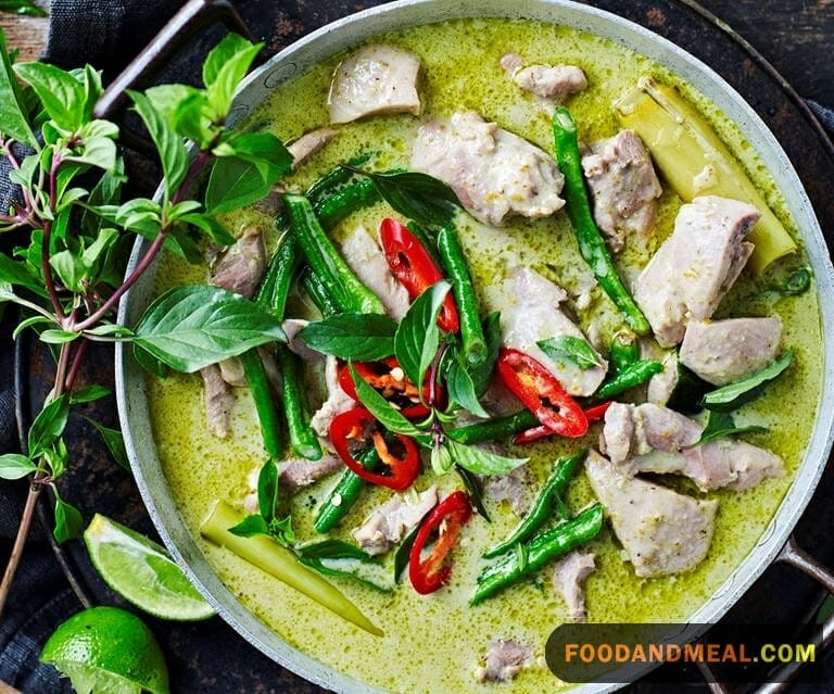 Thai Green Chicken Curry With Vegetables