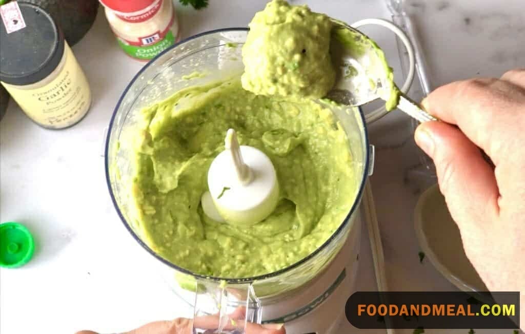 Blending Creamy Avocado Sauce