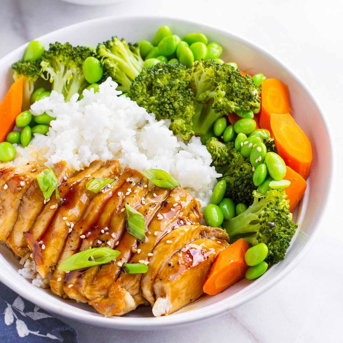 Japanese-style Quinoa bowls with Teriyaki Chicken recipe 6 Family Dinner Delight: "From weeknights to special occasions, this bowl brings smiles to all."
