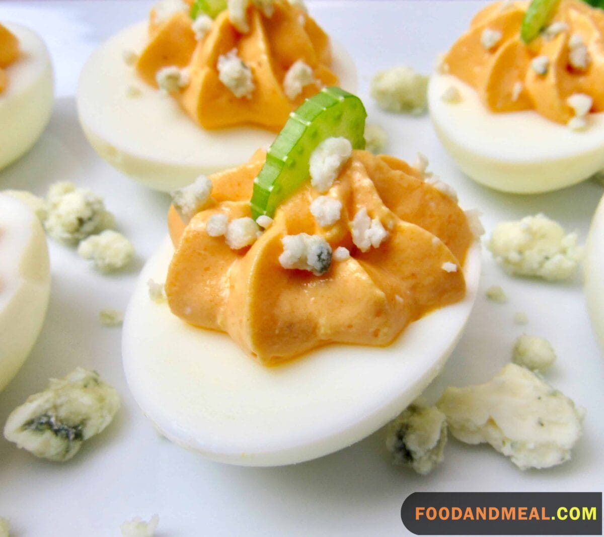 Buffalo Blue Cheese Deviled Eggs