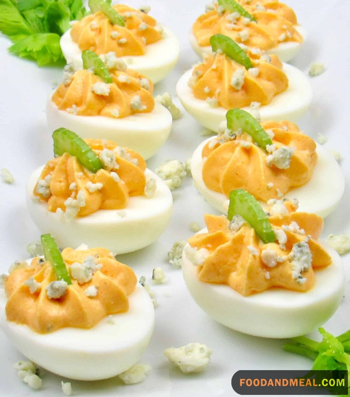 Buffalo Blue Cheese Deviled Eggs