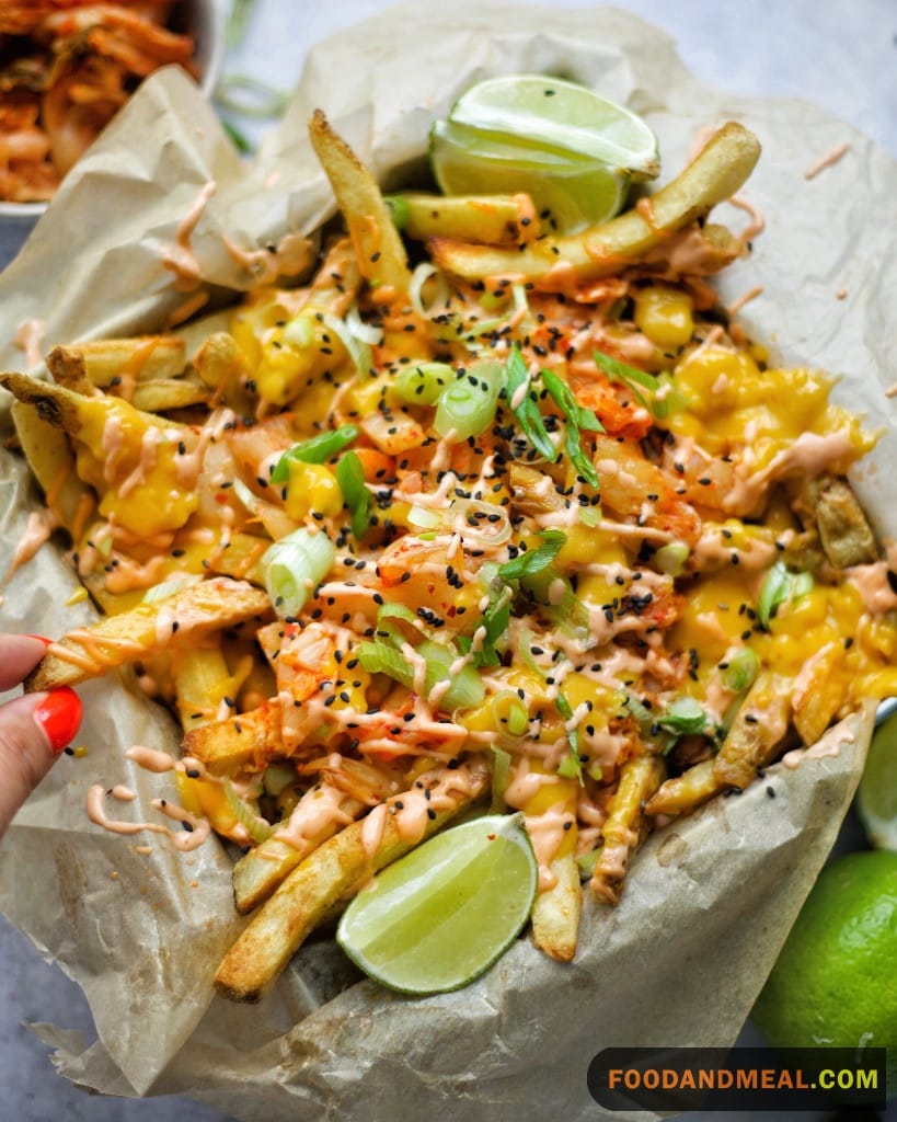 Savor The Flavor: Kimchi Fries With Sriracha Mayo 1 Kimchi Fries With Sriracha Mayo