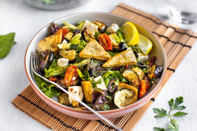 Easy-to-Make Fattoush Salad: Pomegranate & Halloumi Twist Recipe 6 The Air Fryer Toaster Oven in action, transforming simple ingredients into gourmet goodness.