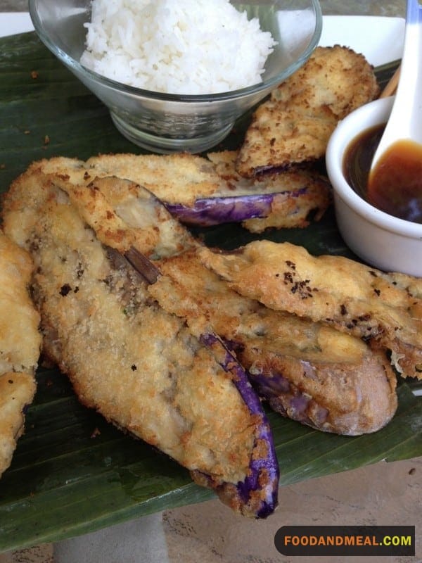 Fried Eggplant in Tempura Sauce