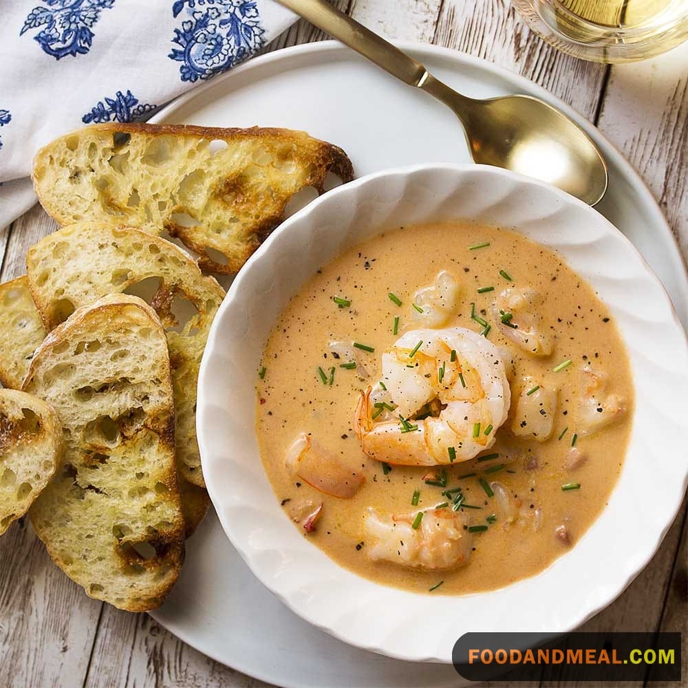 Shrimp Bisque With Some Shrimp Toast