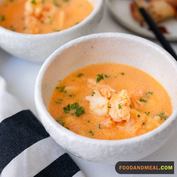 Shrimp Bisque With Some Shrimp Toast