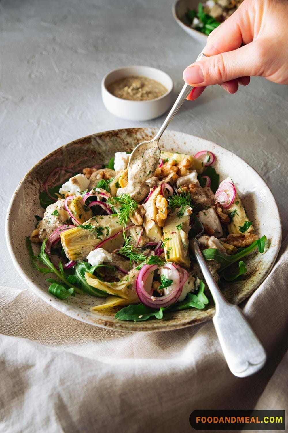 Mesclun And Grilled Artichoke Salad.