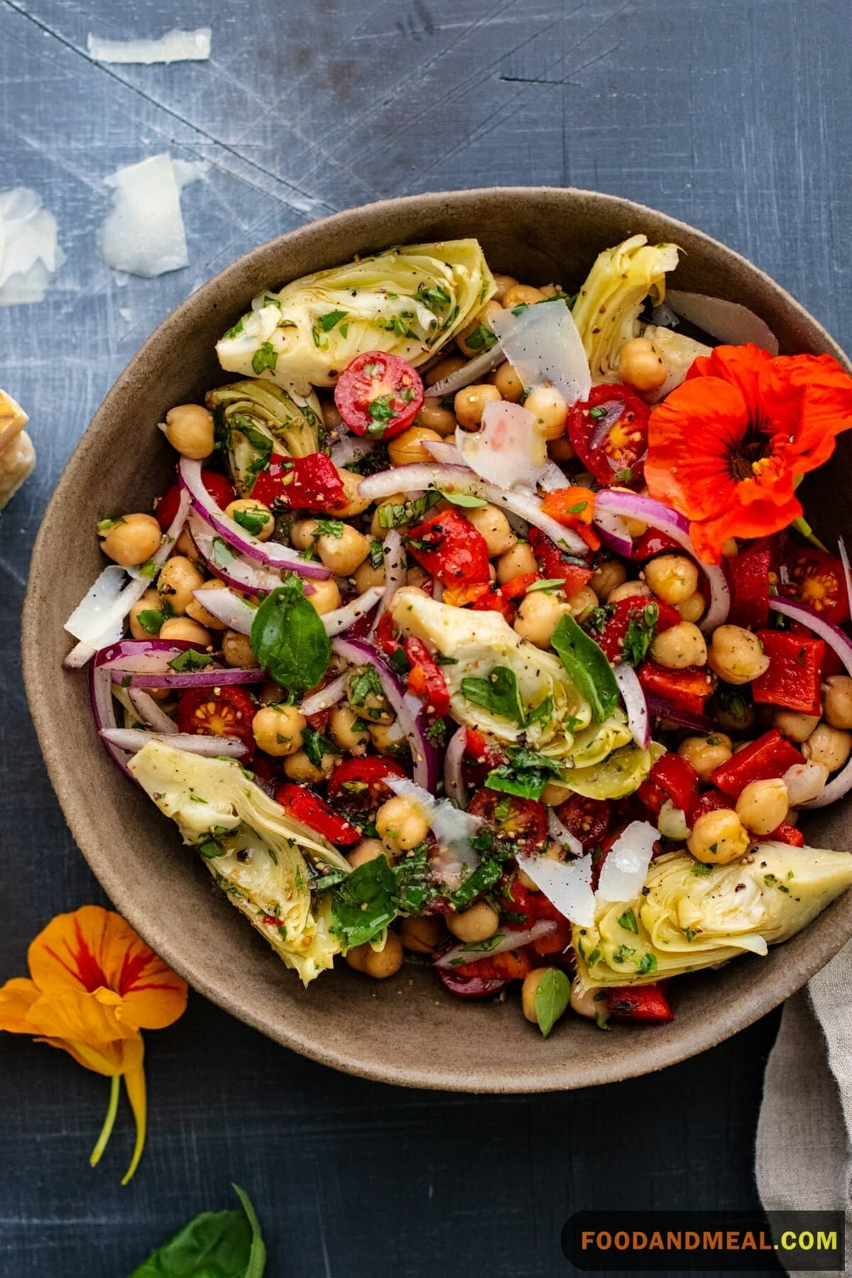 Mesclun And Grilled Artichoke Salad.